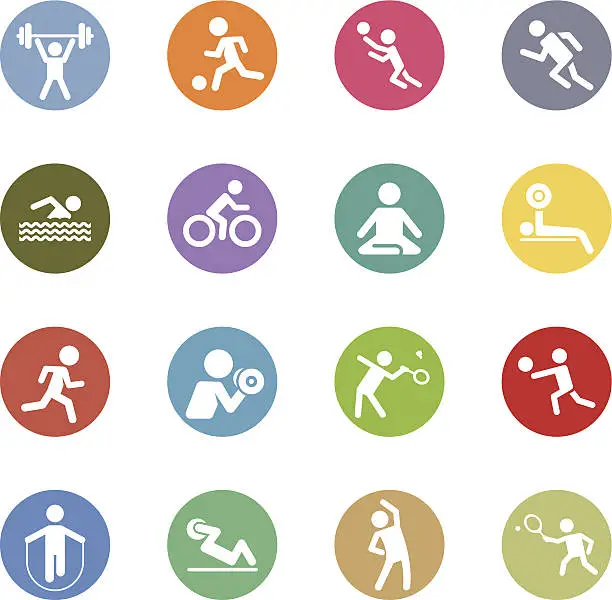 Vector illustration of fitness and sport icons