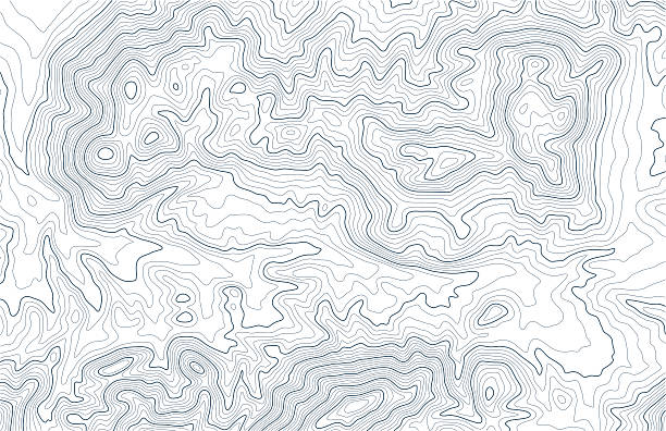 illustrations, cliparts, dessins animés et icônes de topographique contours en terrain montagneux - isoligne