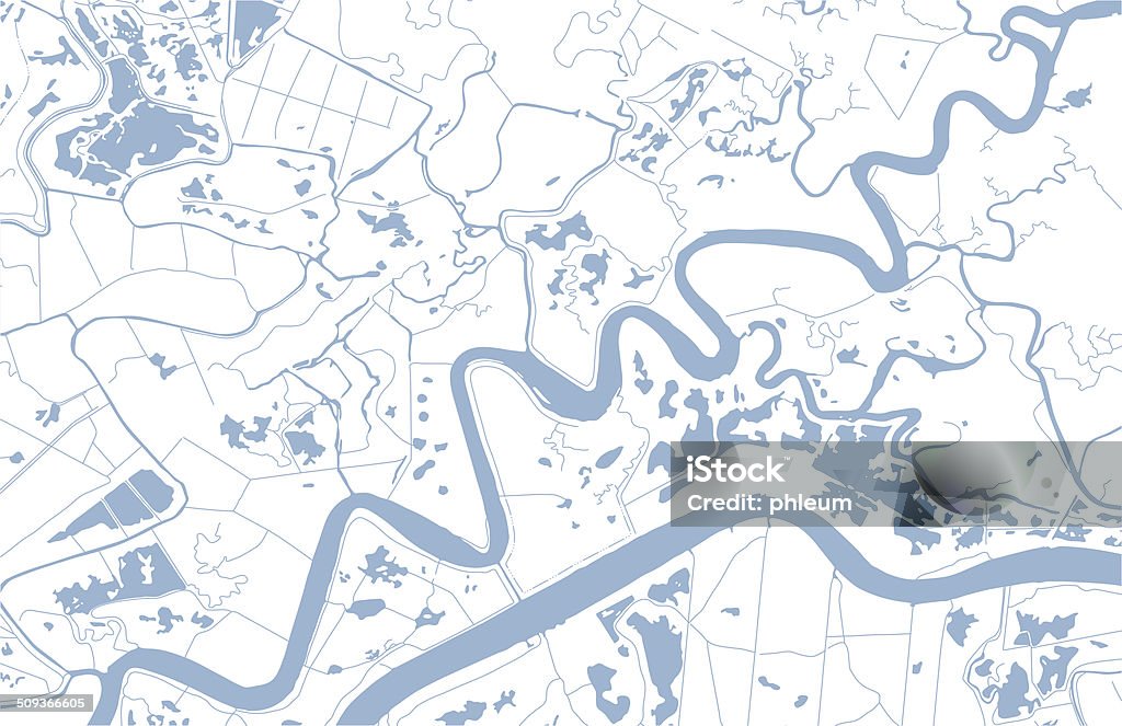 Mapa de la vía fluvial intracostera - arte vectorial de Canal - Corriente de agua libre de derechos