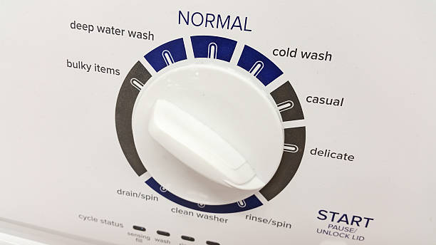 Washing Machine Control Panel & Knob stock photo