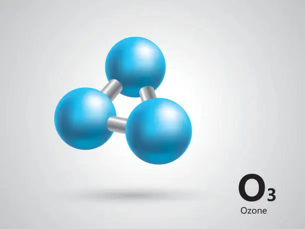 Vector illustration of Ozone molecular model