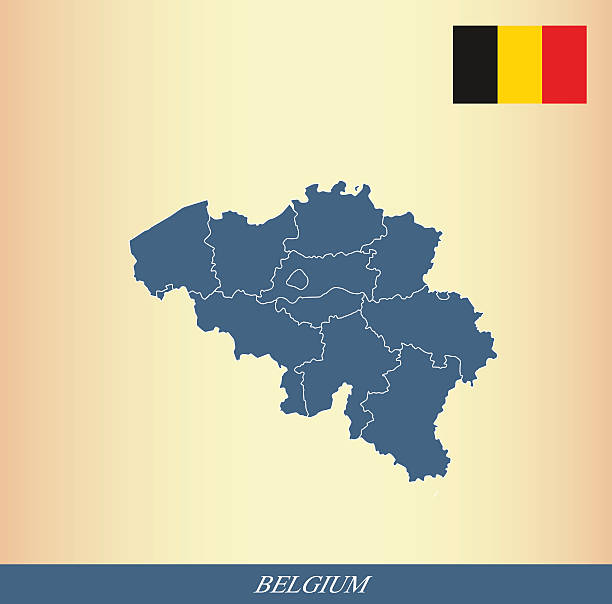 illustrazioni stock, clip art, cartoni animati e icone di tendenza di profilo mappa belgio vettoriale e contorno vettore bandiera belgio - namur province