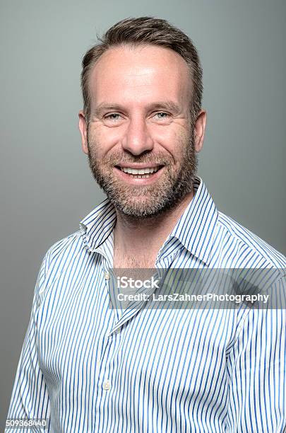 Portrait Of A Smiling Happy Handsome Man Stock Photo - Download Image Now - Adult, Adults Only, Beard