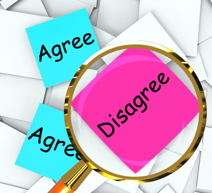 Agree Disagree Post-It Papers Meaning Opinion And Point Of View
