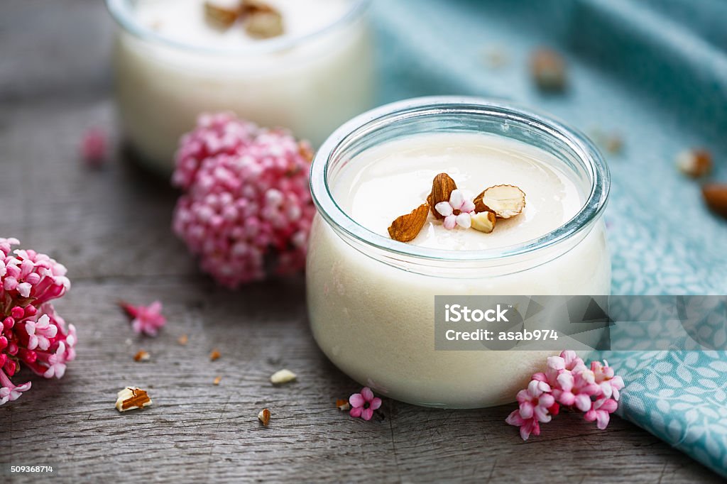 almond yogurt homemade almond yogurt Yogurt Stock Photo