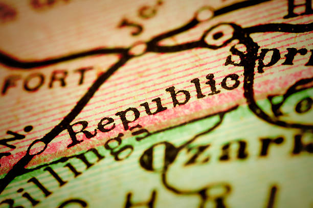istock Republic, Missouri on an Antique map 509371484