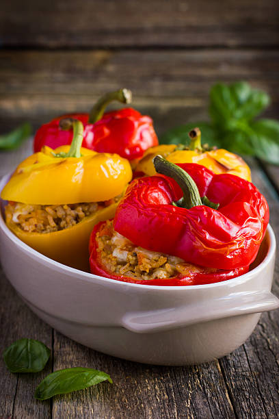 istock Stuffed peppers with meat, rice and vegetables 509372876