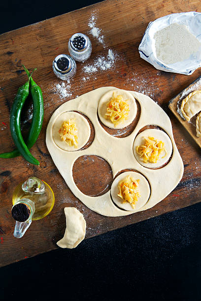 istock Raw Russian traditional vareniki with cabbage 509374206