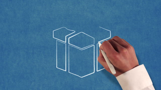 Gift Box Blueprint Stop-Motion Style Animation