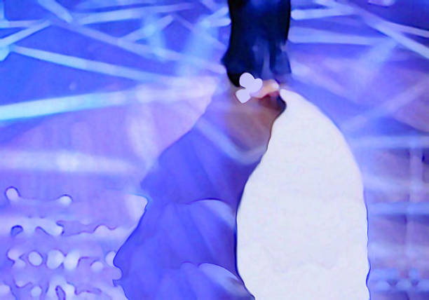 Ballroom dance floor abstract 13, digital painting in blue, black, turquoise, white and tan colors.