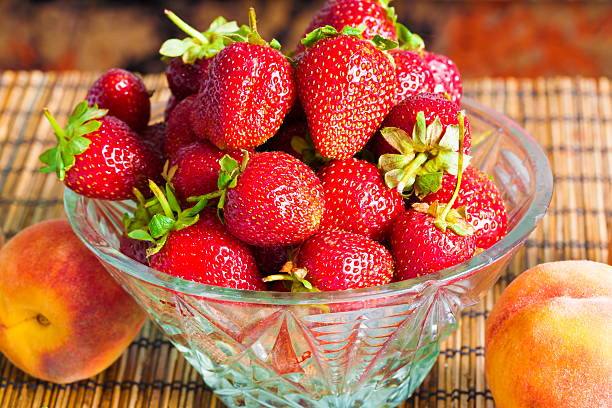 strawberries and peach