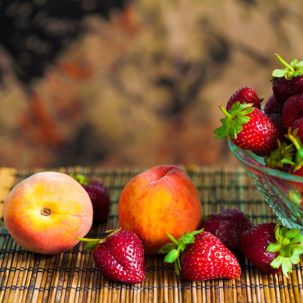 strawberries and peach