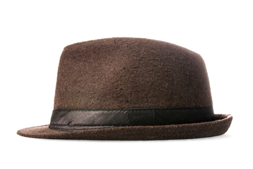 Brown hat isolated on white background.