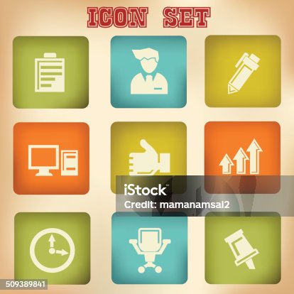 istock Office vintage icons,vector 509389841