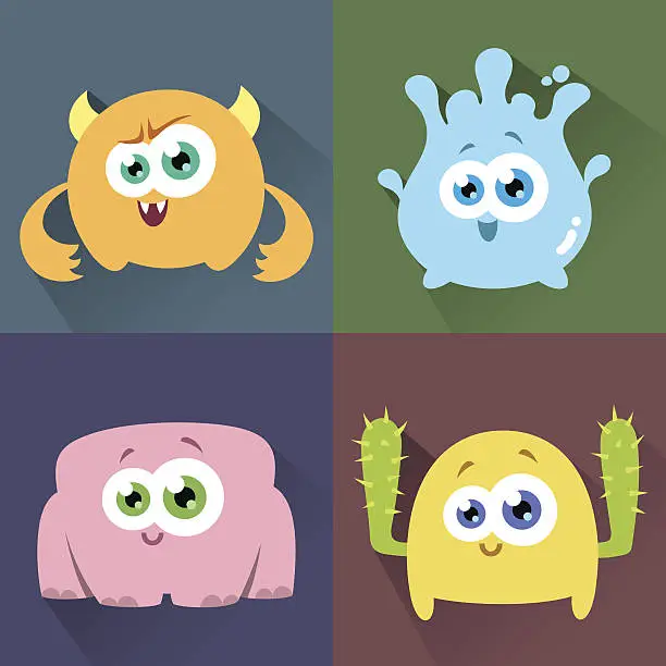 Vector illustration of Cute Character Set One