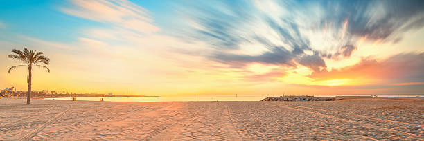 istock Barceloneta Beach in Barcelona at sunrise 509392679