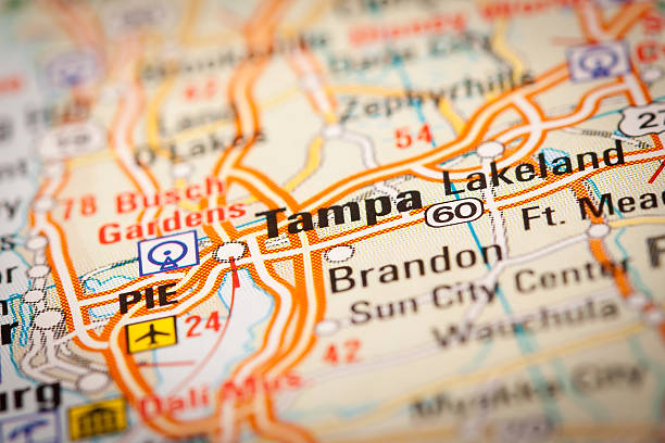 istock Tampa City on a Road Map 509394371