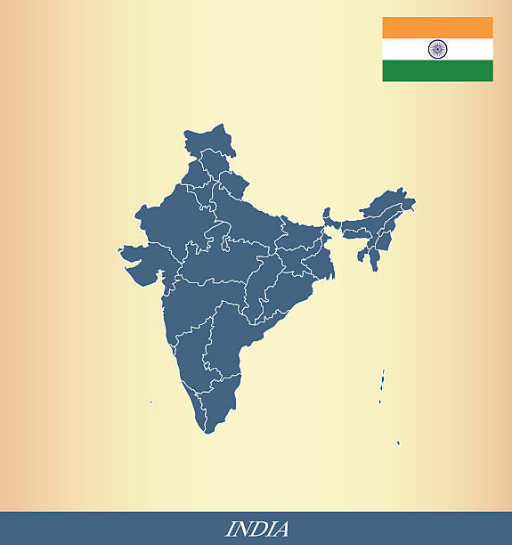 indie mapa zarys wektora i indie flaga wektorowy zarys - india capital cities new delhi map stock illustrations