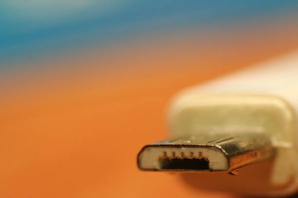 istock Close-up of a USB cable abstract 509408602