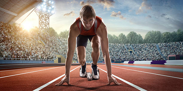 istock Male athlete prepares to run 509413182