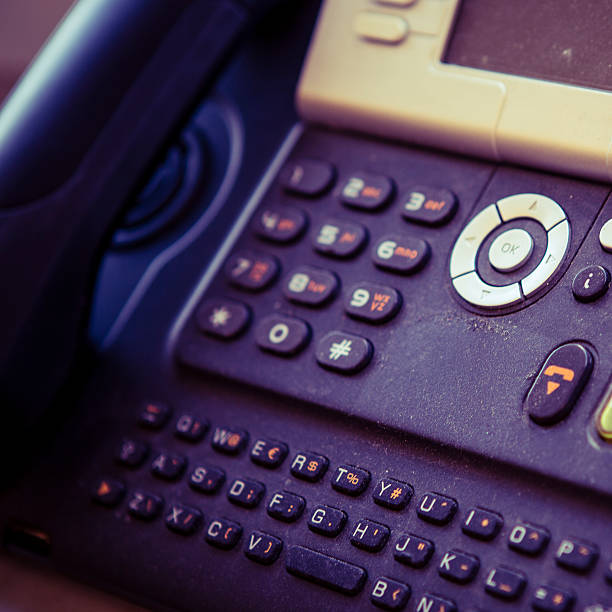 istock black and white digital phone on the office table 509414986