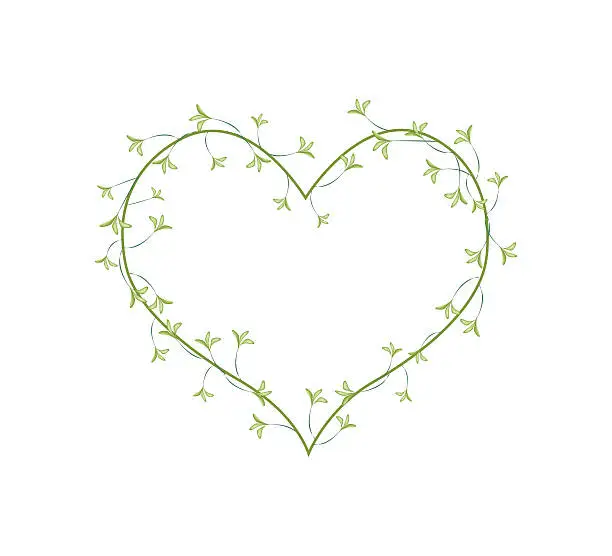 Vector illustration of White Night Blooming Jasmines in A Heart Shape