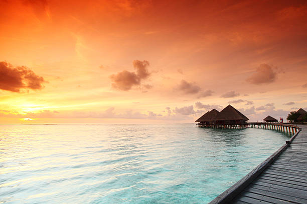 istock maldivian houses on sunrise 509417053