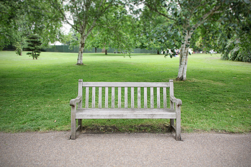 Park bench isolated over a white background