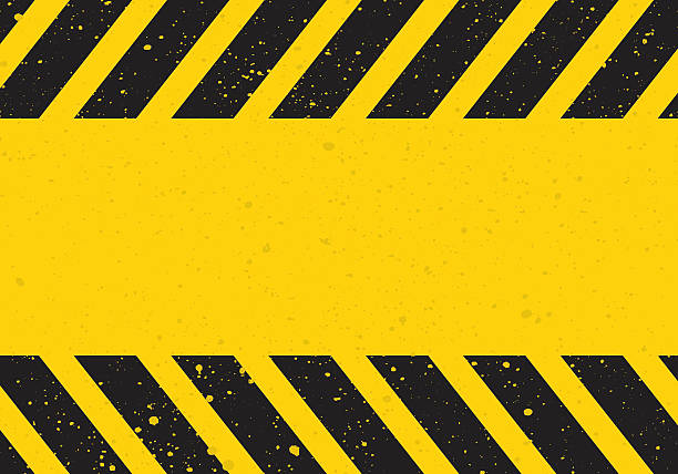 zagrożenie znak z paskami - safety yellow road striped stock illustrations