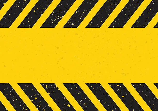 Vector illustration of hazard sign with stripes