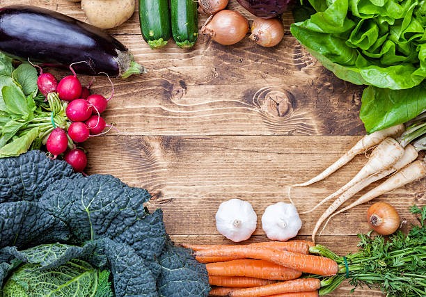 istock Fresh organic bio vegetables on wooden background 509419738