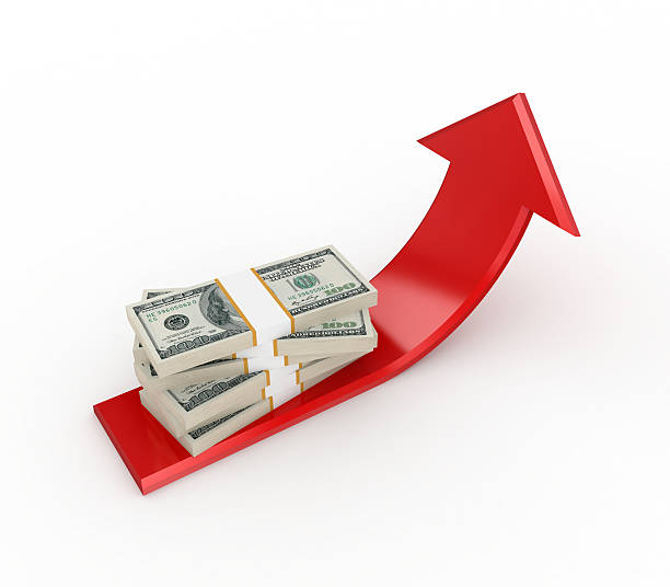 istock Red arrow and dollar packs. 509419805
