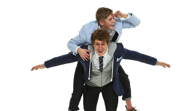 istock Cheerful males being playful 509423056