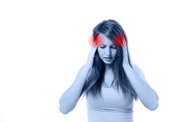istock Young beautiful woman with severe headache 509424009