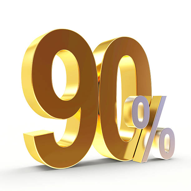 istock Discount concept. Golden 90 percent 509425410
