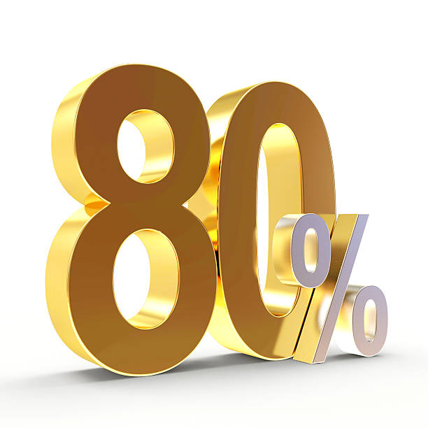 istock Discount concept. Golden 80 percent 509425538