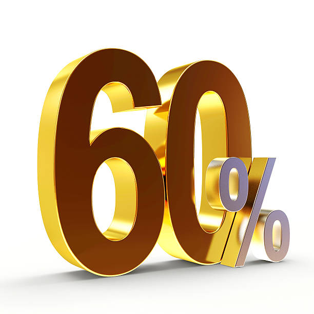 istock Discount concept. Golden 60 percent 509425740