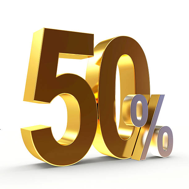 istock Discount concept. Golden 50 percent 509425850