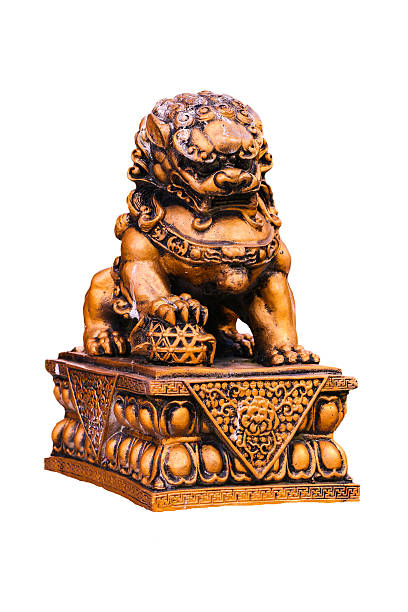 istock Chinese golden lion statue 509426288