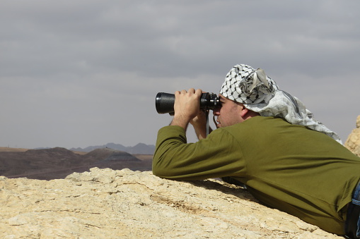 Arab soldier on the  lookout