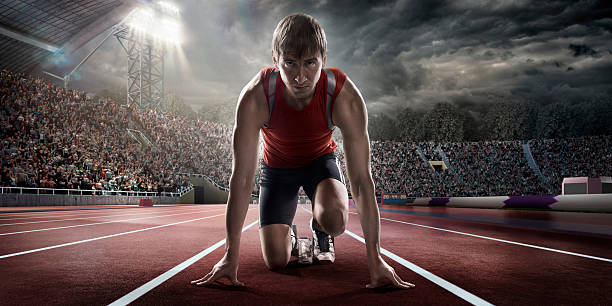 istock Male athlete prepares to run 509427544