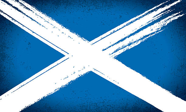 Scottish Saltire Flag Grunge The Scottish national flag with a grunge effect. fife county stock illustrations