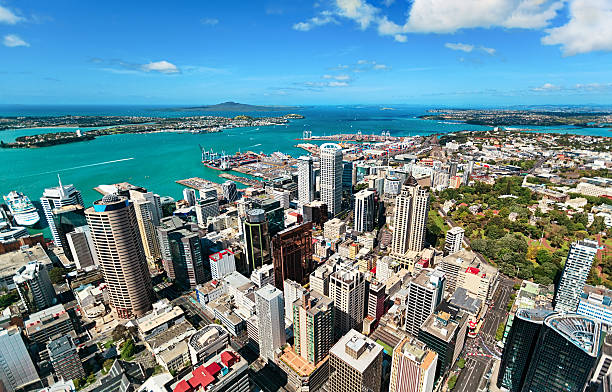 Auckland from top, New Zealand stock photo