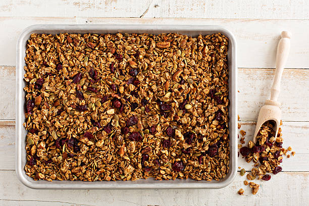 istock Homemade roasted granola food background 509431044