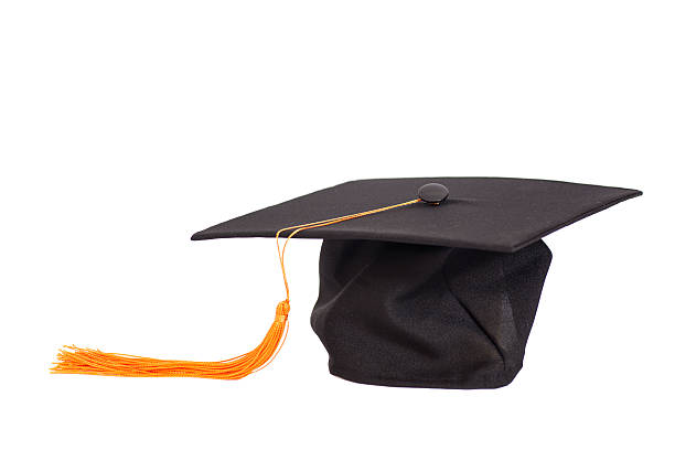 istock Black Graduation Hat with Gold Tassel 509431250