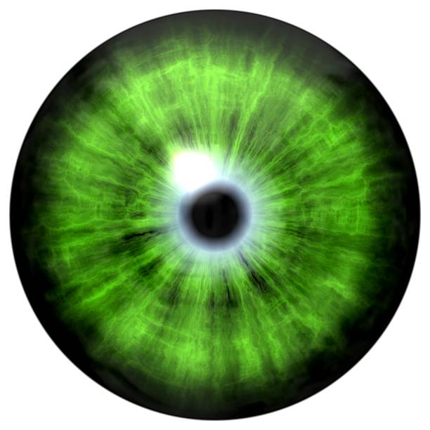 istock Isolated green eye. Illustration of green blue stripped eye iris 509431918