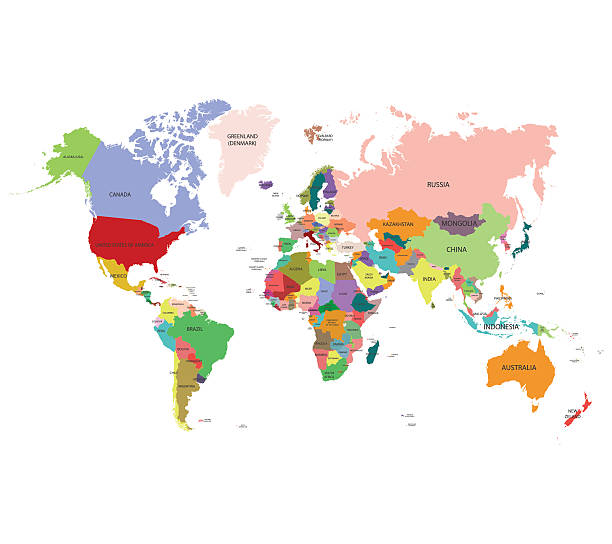 World map, vector background vector art illustration
