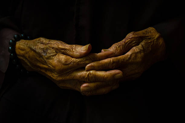 old-aged hands stock photo