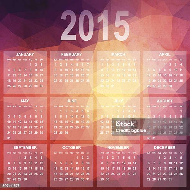 Ilustración de Calendario 2015 y más Vectores Libres de Derechos de Abstracto - Abstracto, Beige, Brillante