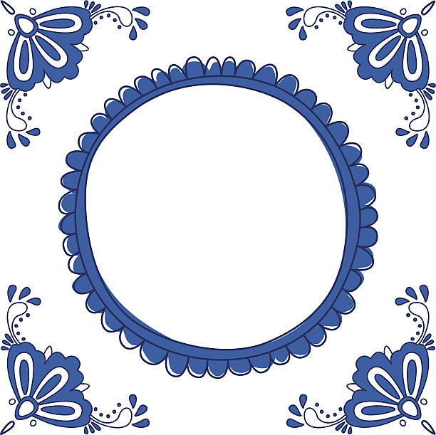 ilustrações, clipart, desenhos animados e ícones de dutch azulejos delft blue, com lugar para texto - delftware